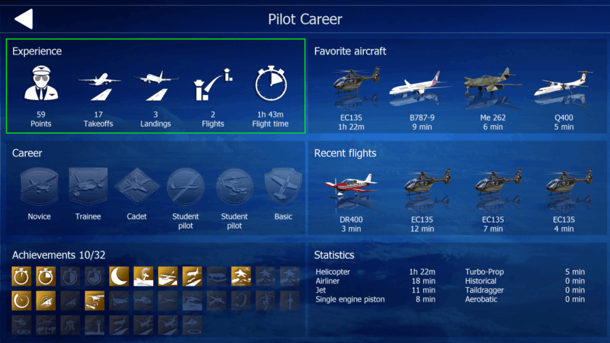 Aerofly FS 4 Global - Menu