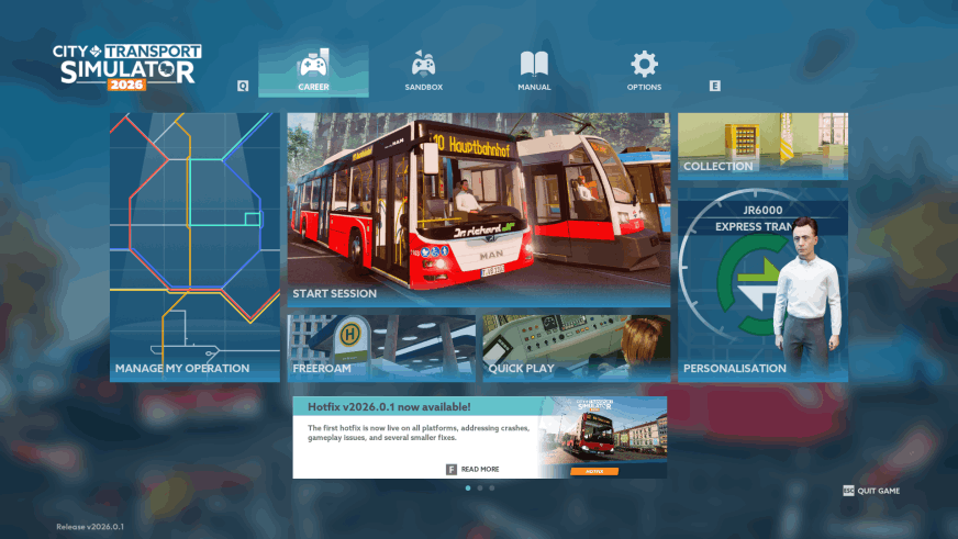 City Transport Simulator 2026 - Menu