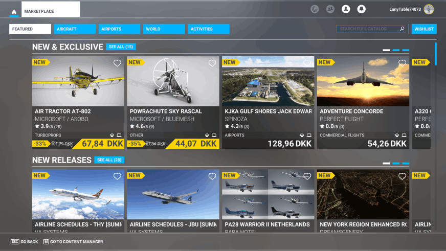 MSFS 2020 - Menu