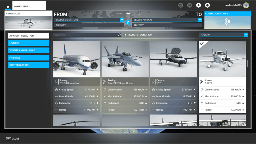 MSFS 2020 - Menu