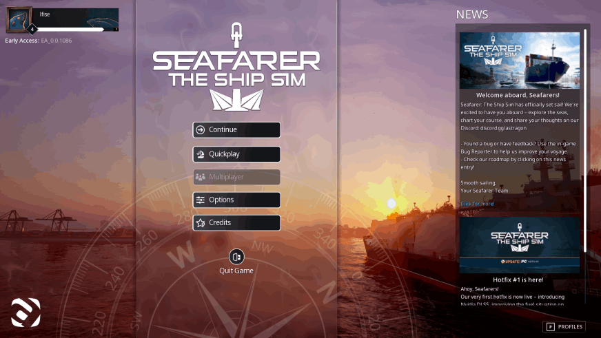 Seafarer - The Ship Sim - Menu