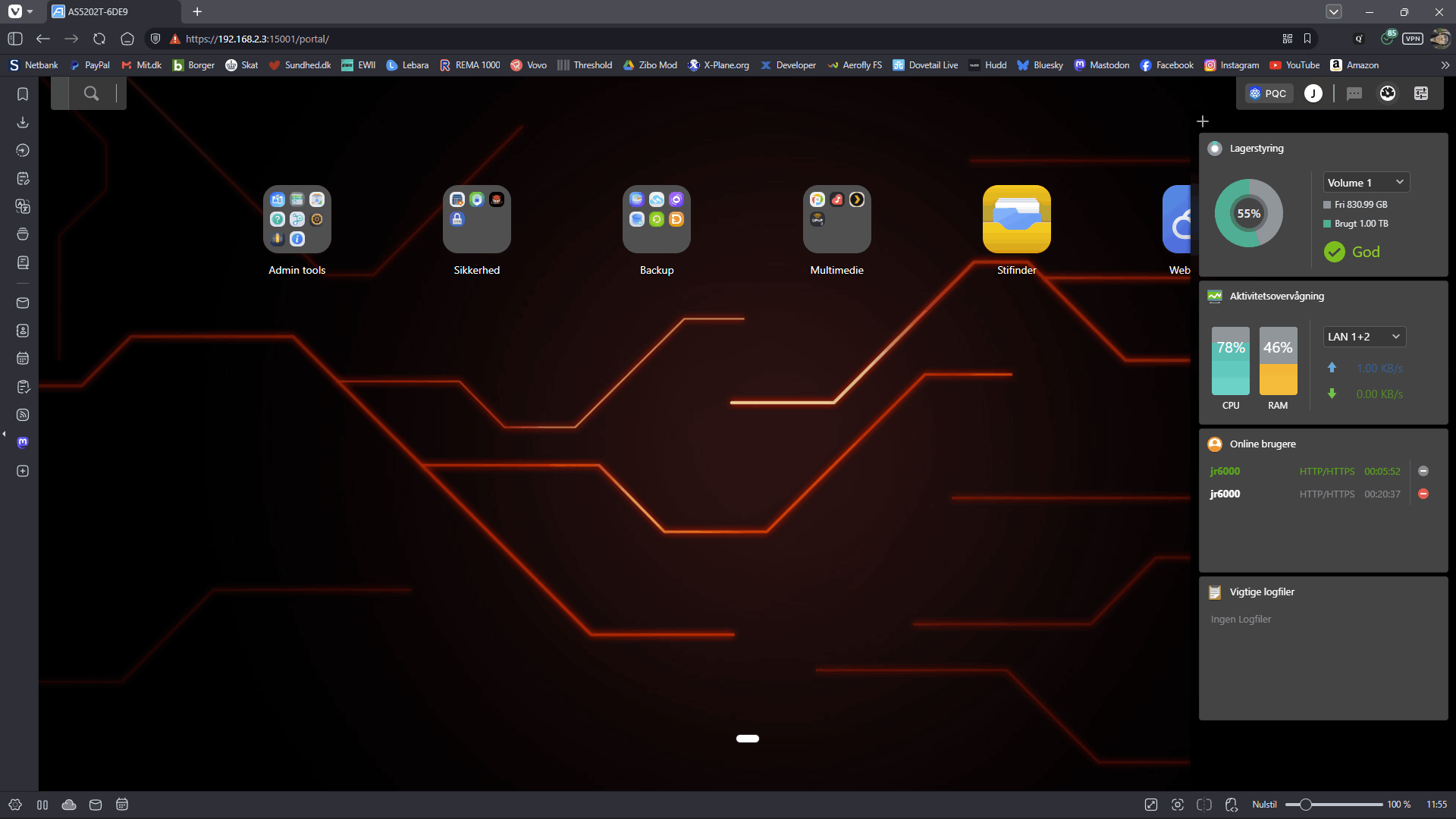 ADM - Skrivebord med info
