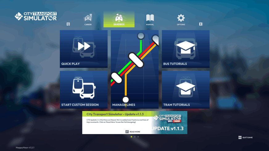 City Transport Simulator - Menu