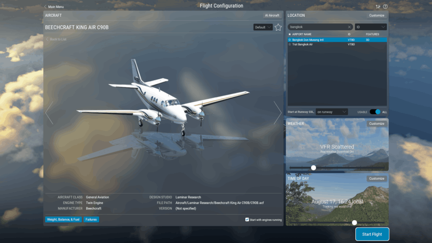 X-Plane 12 - Standard Fly - BeechCraft KingAir C90B