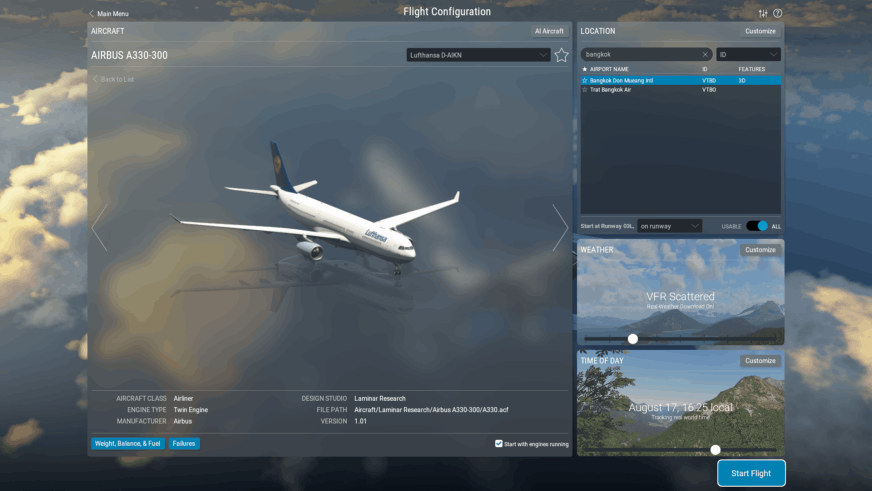 X-Plane 12 - Standard Fly - Airbua A330-300