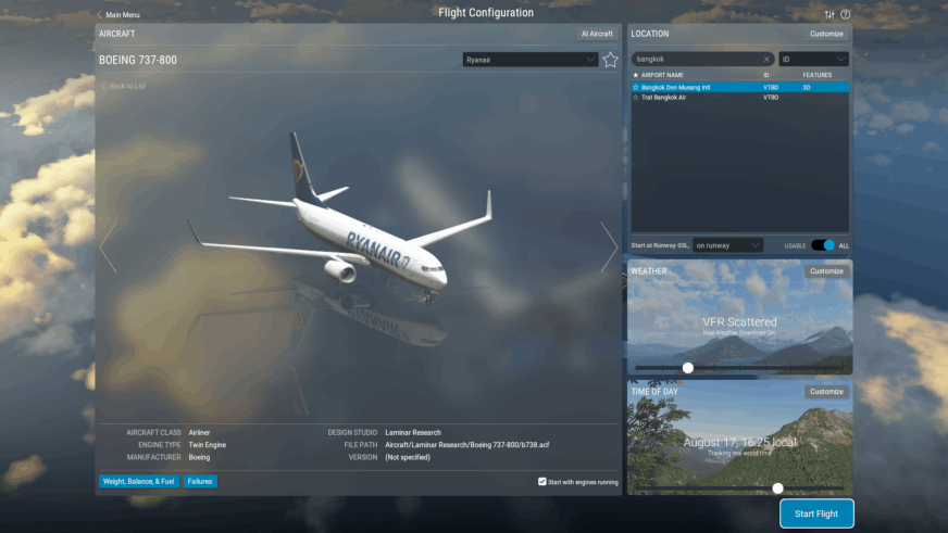X-Plane 12 - Standard Fly - Boeing 737-800